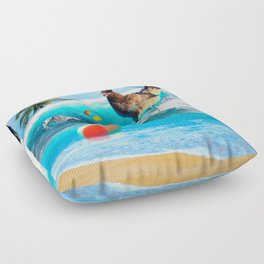 Surfing Chicken Floor Pillow