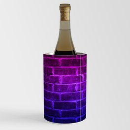 BRICK WALL NEON LIGHT BRIGHT COLORS MODERN ART FLASH POP ART Wine Chiller