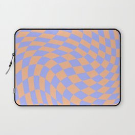 Pastel blue and orange swirl checker Laptop Sleeve