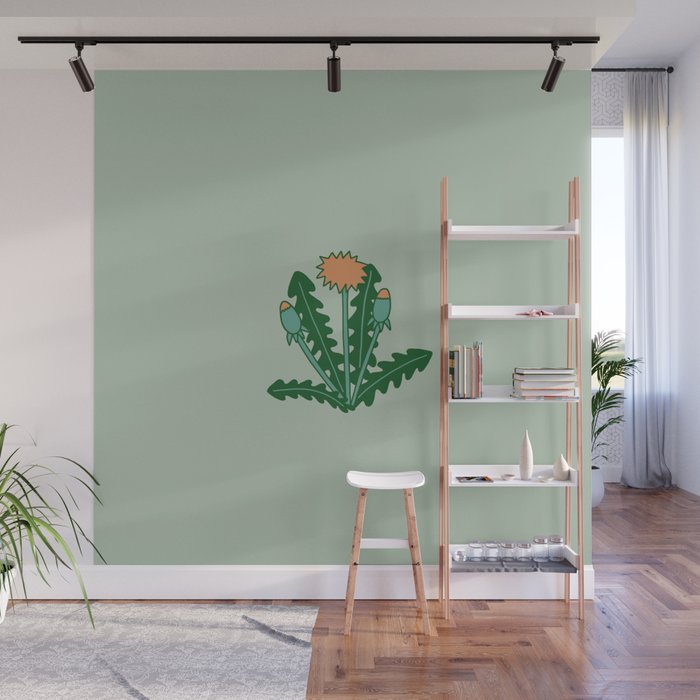 dandelion green Wall Mural