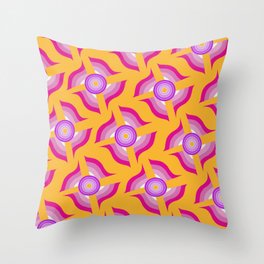 Onion Floral Pattern (Yellow Blackground) Throw Pillow