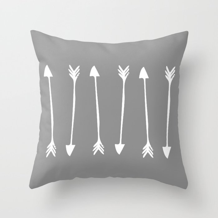 Grey Arrows Throw Pillow