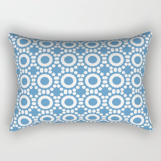 Round and Round Blue Rectangular Pillow