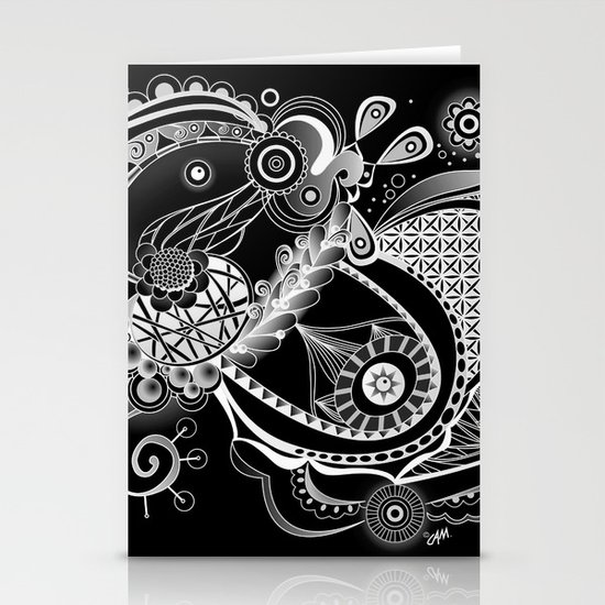 Spring tangle, black Stationery Cards