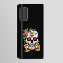 Floral Sugar Skull Muertos Day Of Dead Flower Android Wallet Case