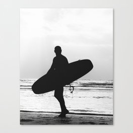 Surfer in black and white Canvas Print