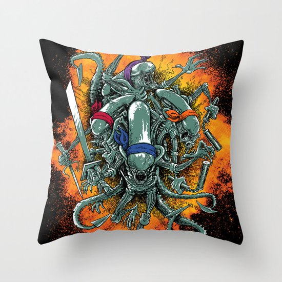 Bay's Alien turtles! Throw Pillow