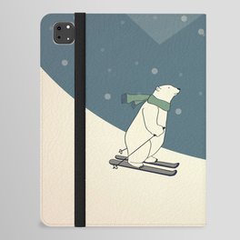 Polar Bear Skiing iPad Folio Case