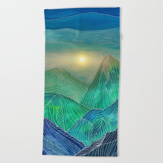Lines in the mountains V Beach Towel