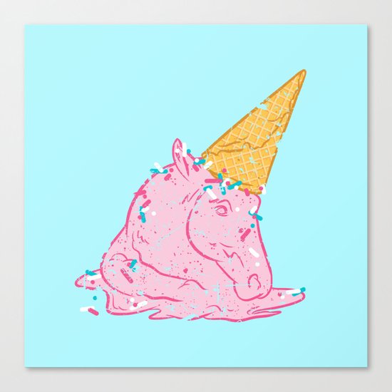 Unicorn melts Canvas Print