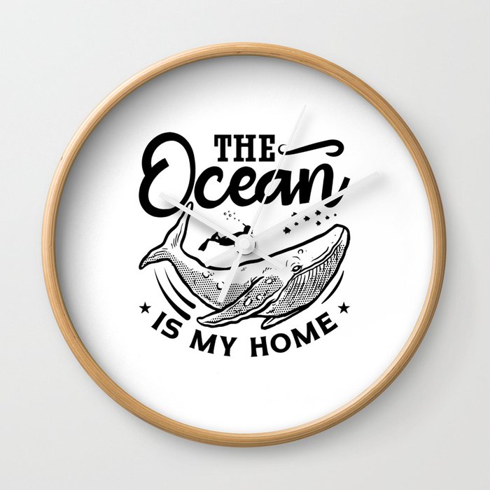 The Ocean Is My Home Apnoe Freediver Freediving Wall Clock