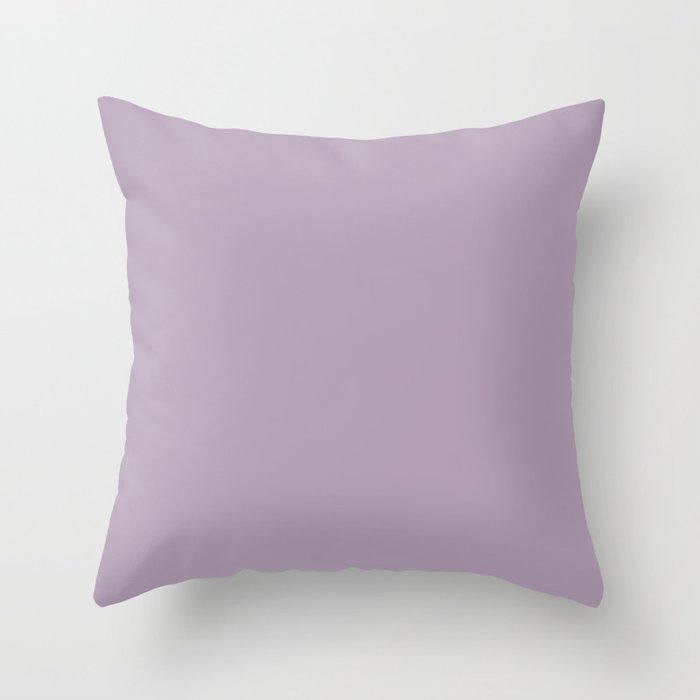 Dark Chalky Pastel Purple Solid Color Throw Pillow