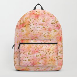 Pretty Pink Watecolor Gold Splatters Backpack