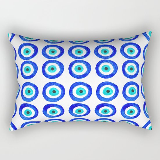 Evil Eye Talisman - on white Rectangular Pillow