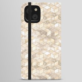 Luxury Light Gold Geometric Pattern iPhone Wallet Case