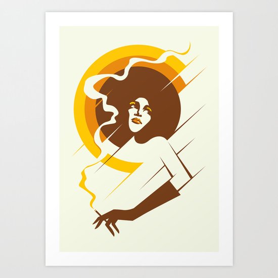 Retropolitan (warm) Art Print