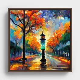 autumn city art Framed Canvas