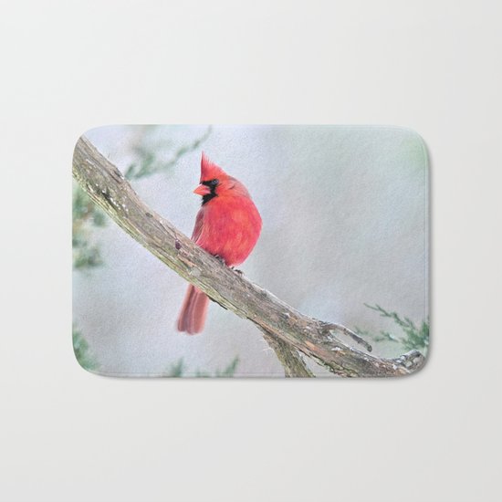 Cardinal: "Do You Hear What I Hear?" Bath Mat