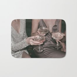 Shaken not Stirred Glitter Aesthetic Cocktails Bath Mat | Fabulous, Fashion, Cocktail, Cheers, Party, Vintage, Brown, Tumblr, Glam, Sparkle 