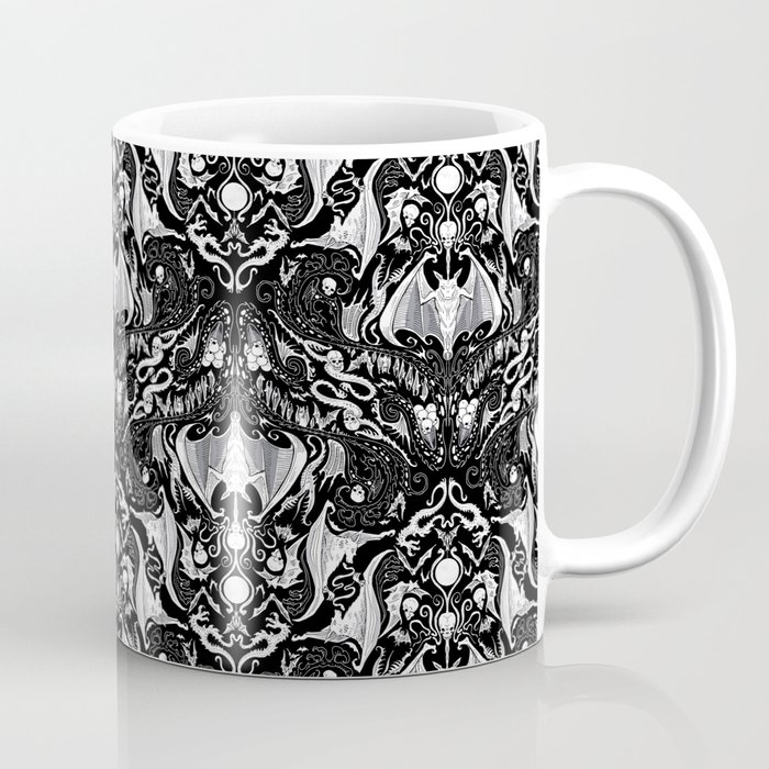 Bats And Beasts - Black and White Coffee Mug