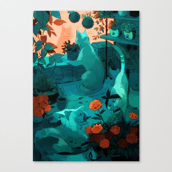 Small flower shop Canvas Print