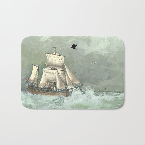 Breaking waves still Bath Mat