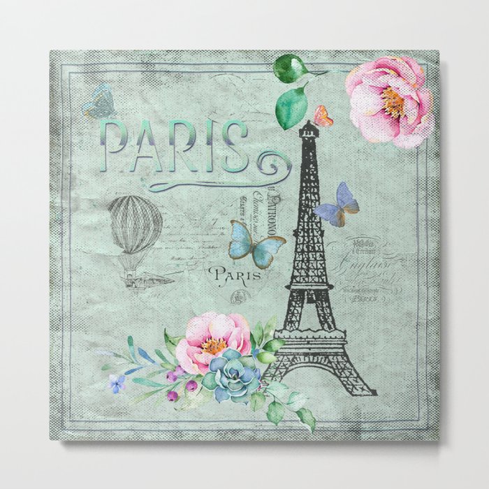 Paris - my love - France Eiffeltower Nostalgy - French Vintage Metal Print