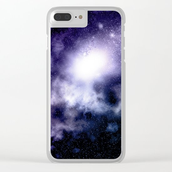 Purple Nebula Clear iPhone Case