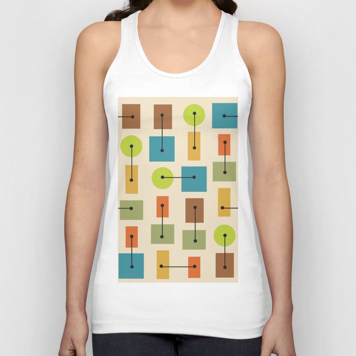 Atomic Age Simple Shapes Multicolored 2 Tank Top