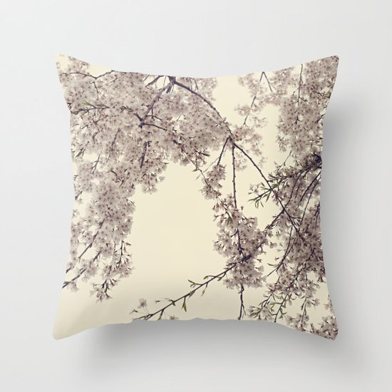 Raintree Lavender pink tree blossoms Throw Pillow