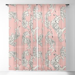 Pink Tiger Pattern 006 Sheer Curtain