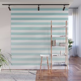 Pastel blue horizontal stripes in ombre pattern Wall Mural