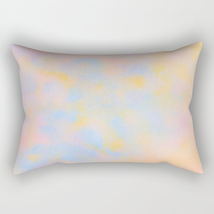 Pink Beach Inspired Oil Pastel Drawing Rectangular Pillow