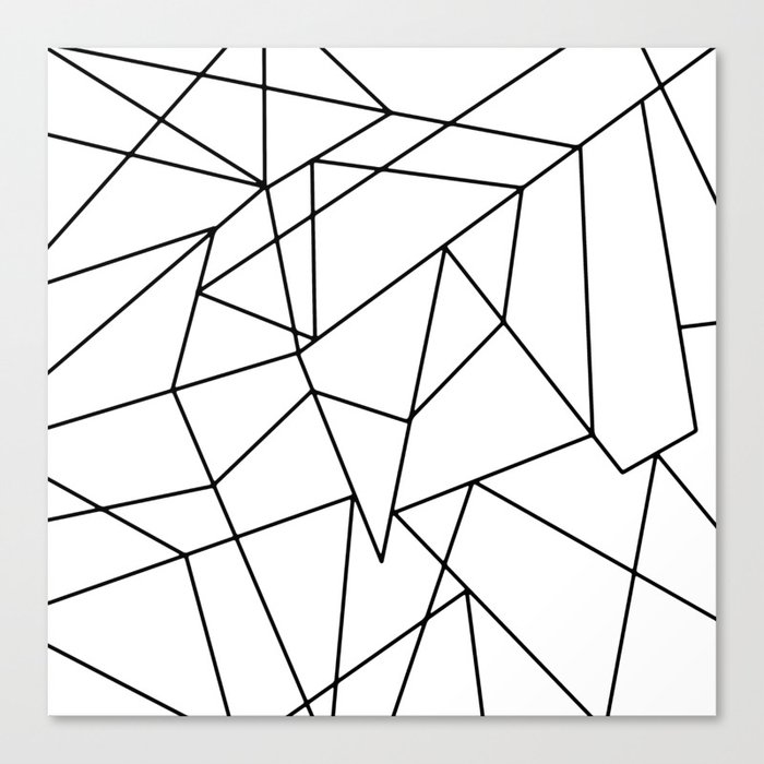 Simple Modern Black White Geometric Pattern Canvas Print by BlackStrawberry | Society6