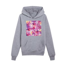 Watercolor red purple yellow lavender floral Kids Pullover Hoodies