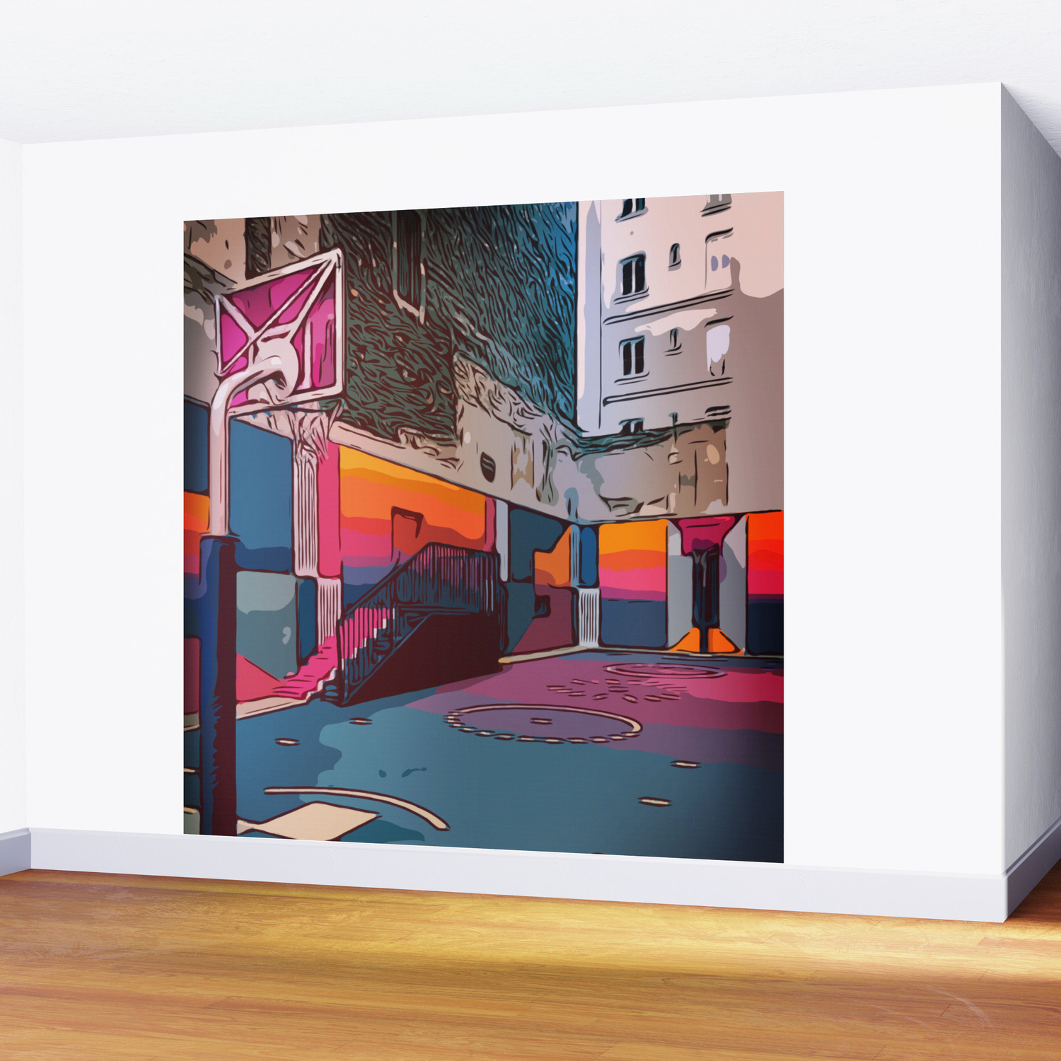 Play The Game Basketballcourt Wall Mural By Theartkroep Society6