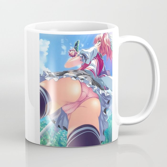 Hentai upskirt teen, texting in the park while out for a stroll, innocent anima Coffee Mug