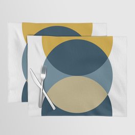Rise of the Sun - Yellow, Blue, Geometric Art Placemat