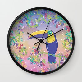 Toucan Can Do It 2! Wall Clock | Littletoucan, Tropical, Happytoucan, Toucan, Tropicalbirds, Colorfultoucan, Brighttoucan, Cutetoucan, Tropicalbirddesign, Drawing 