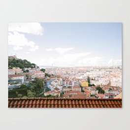 Cityscape of Lisbon Portugal | Pastel colored travel photography Canvas Print
