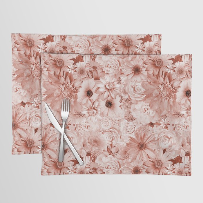 rosewood pink floral bouquet aesthetic assemblage Placemat