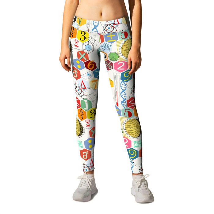 Math in color (white Background) Leggings by Chicca Besso