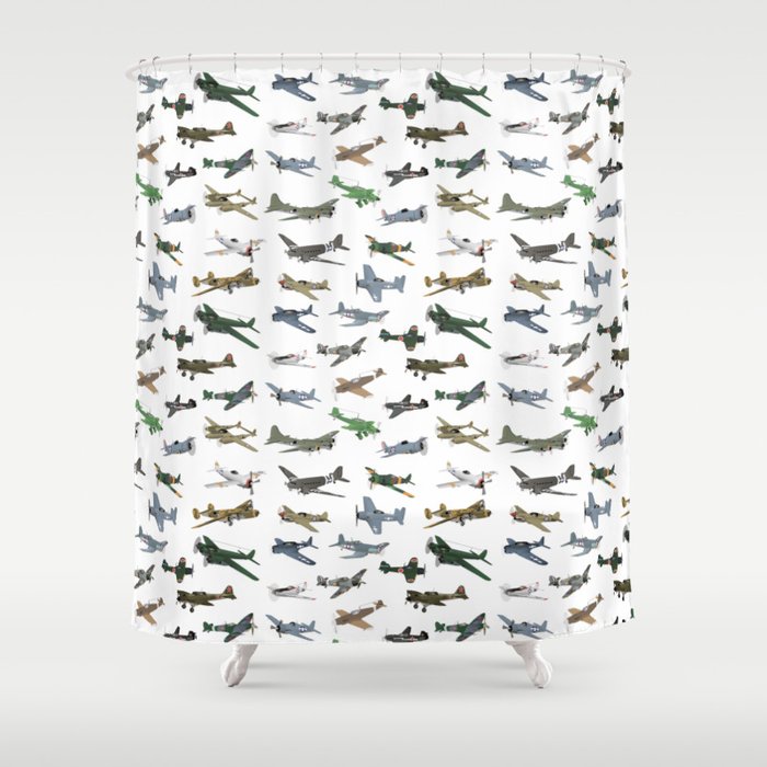 Various WW2 Planes Shower Curtain