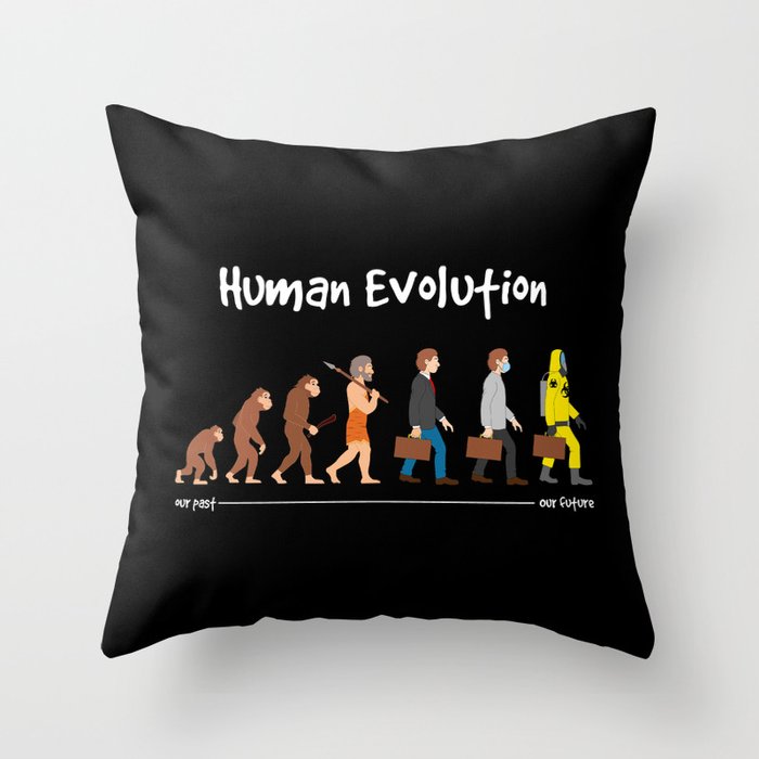 Evolution - past to future Throw Pillow