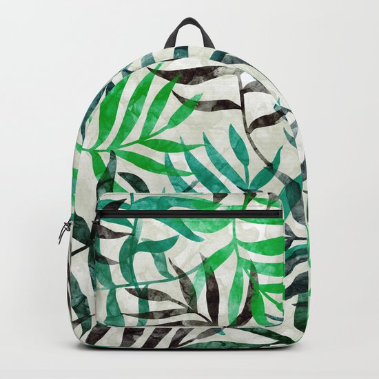 Watercolor Tropical Palm Leaves II Backpack