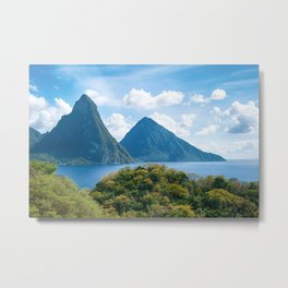 The Pitons, St. Lucia Metal Print | Choiseul, Landscape, Scenery, Adventure, Saintlucia, Photo, Volcanic, Pitonmitanridge, Nature, Carribean 