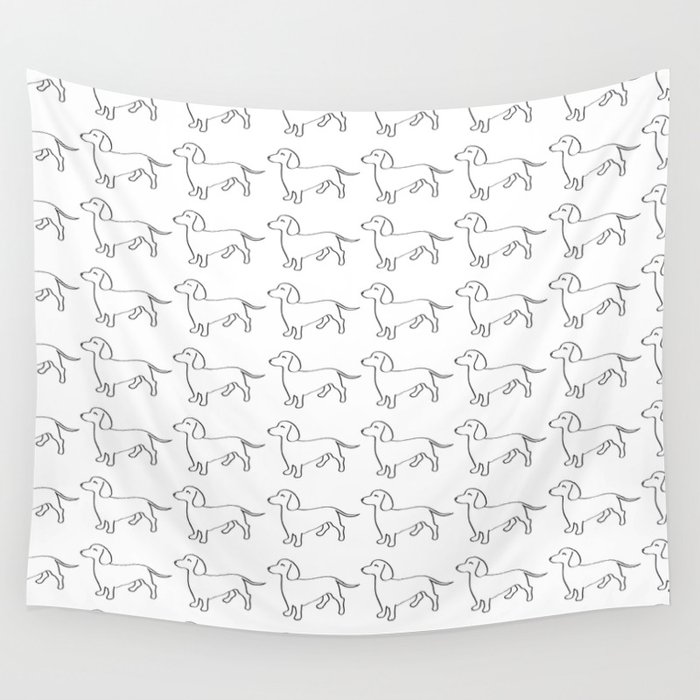 Doxie Love - White Wall Tapestry
