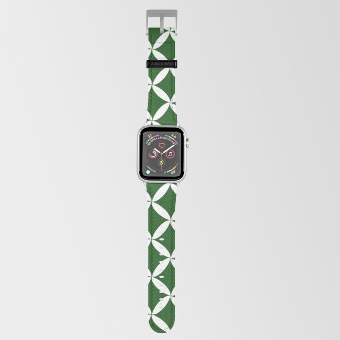 Modern white flower of life mid century geometric shapes 11 Apple Watch Band