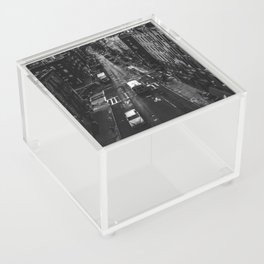 New York City skyline and Chinatown neighborhood in Manhattan black and white Acrylic Box