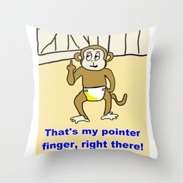Monkey Finger Throw Pillow